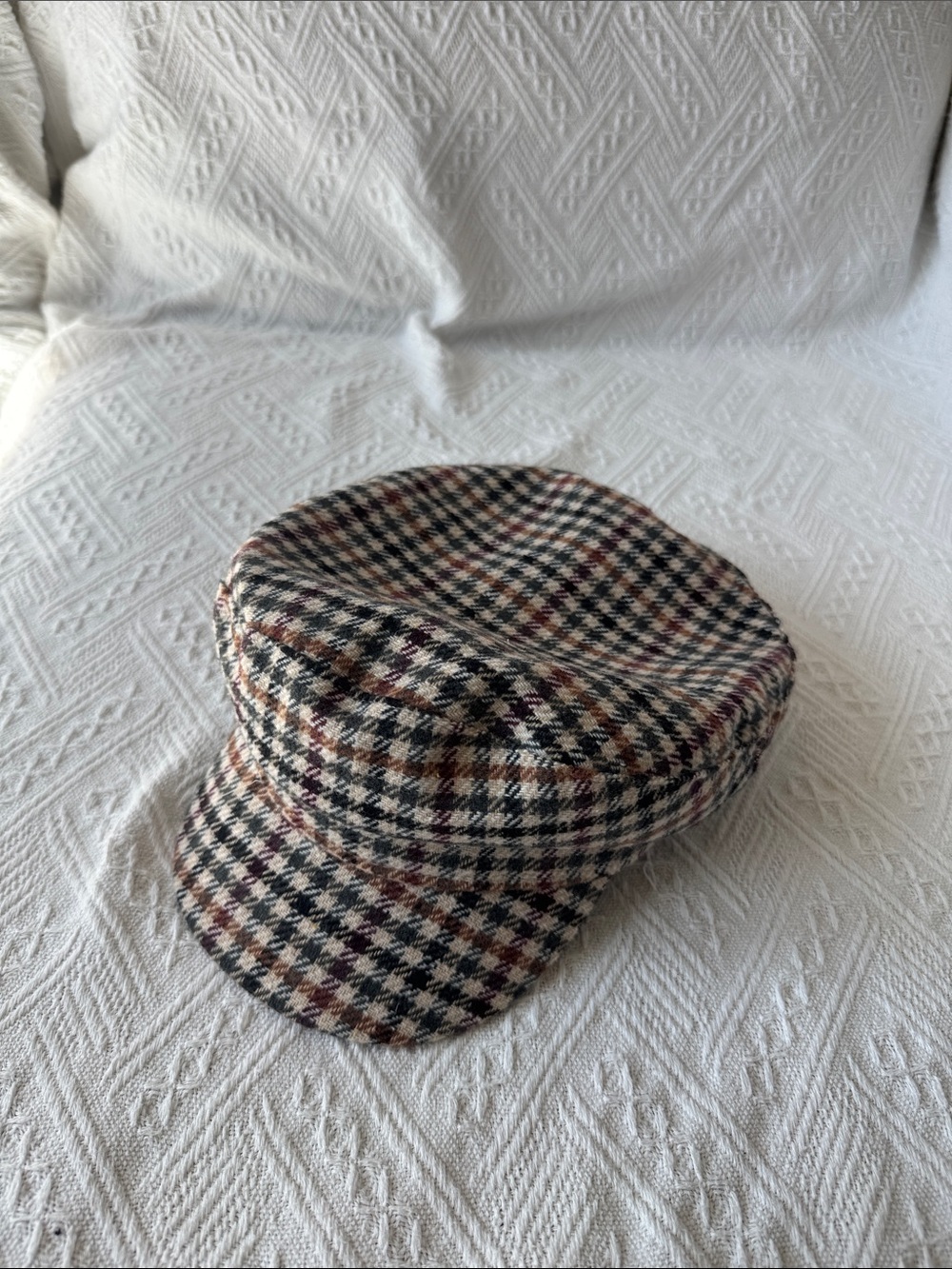 Zara Plaid Baker Boy Cap in Black, Brown, Cream & Burgundy